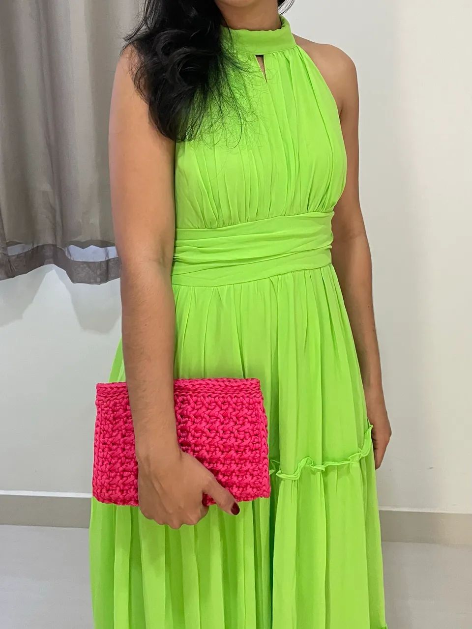 Vestido longo verde lima