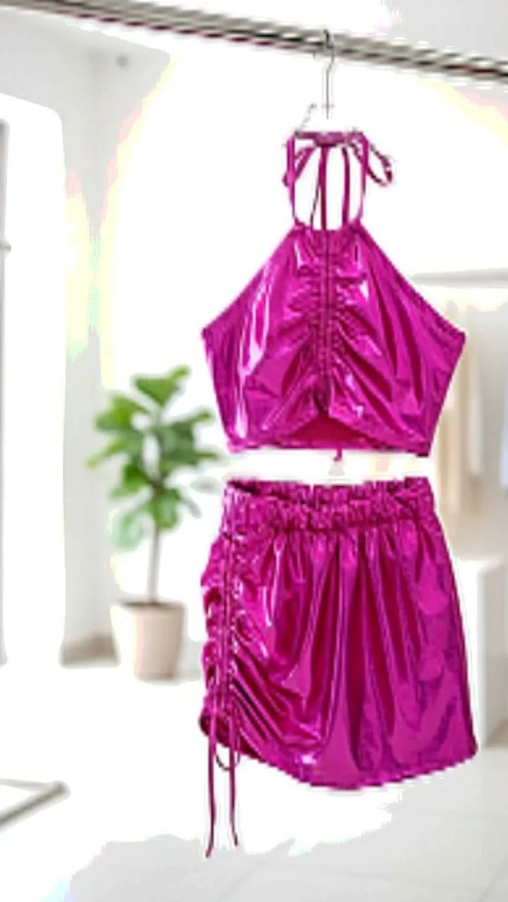 Conjunto saia e crooped metalizado limeligth  - Foto 3