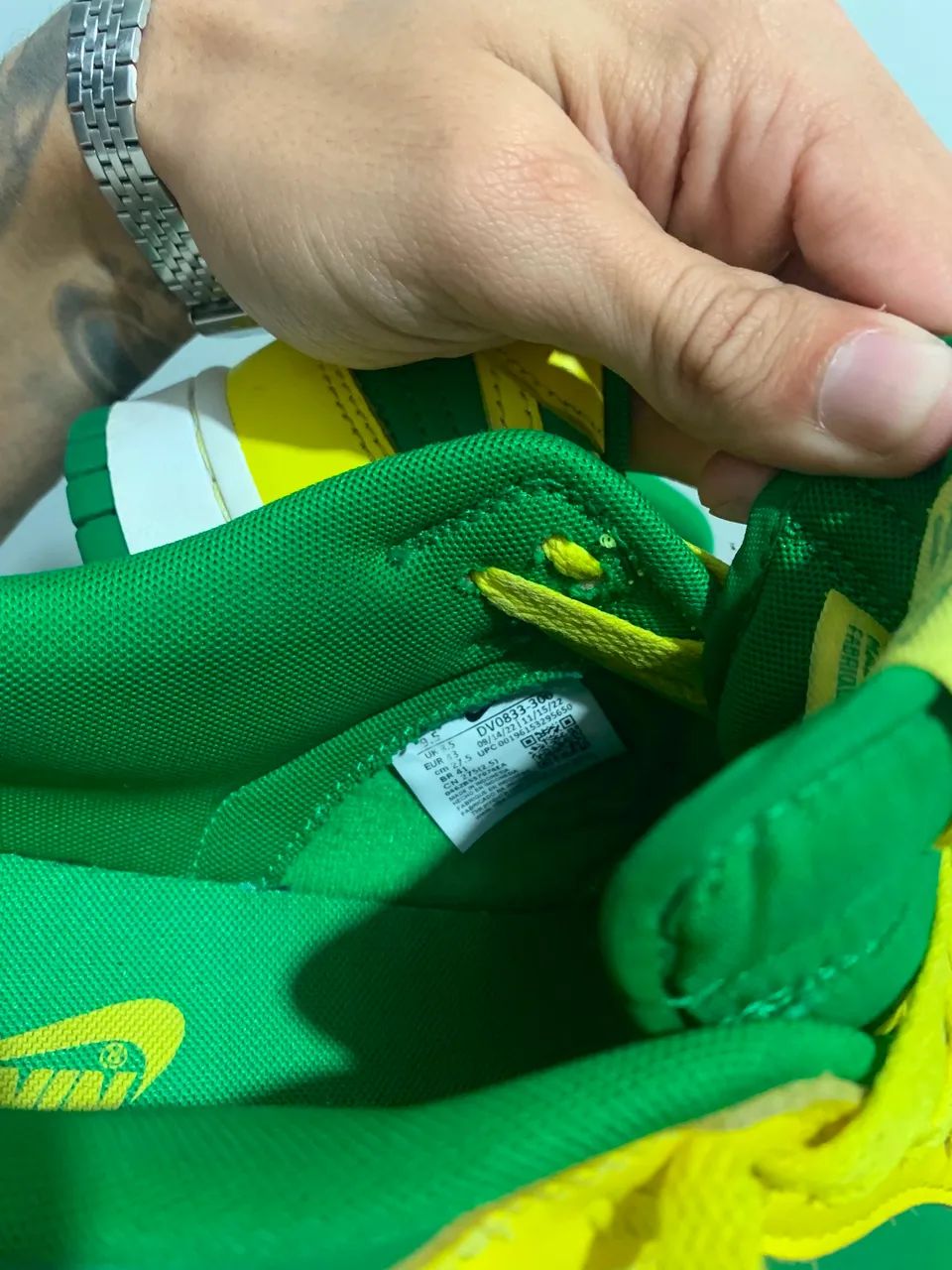 TÊNIS NIKE DUNK ORIGINAL BRASIL AMARELO E VERDE - Foto 4