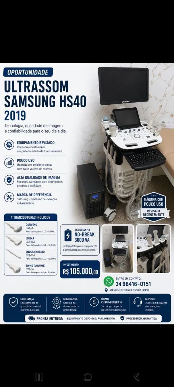 Ultrassom hs40 samsumg 2019