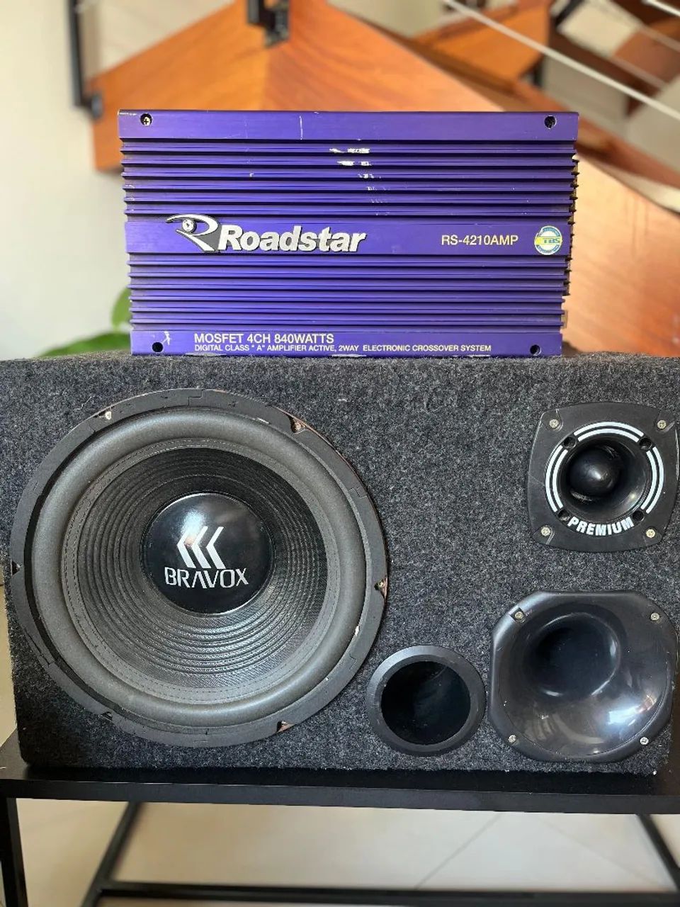 Caixa de Som Automotiva e Módulo Roadstar 840w - Foto 2