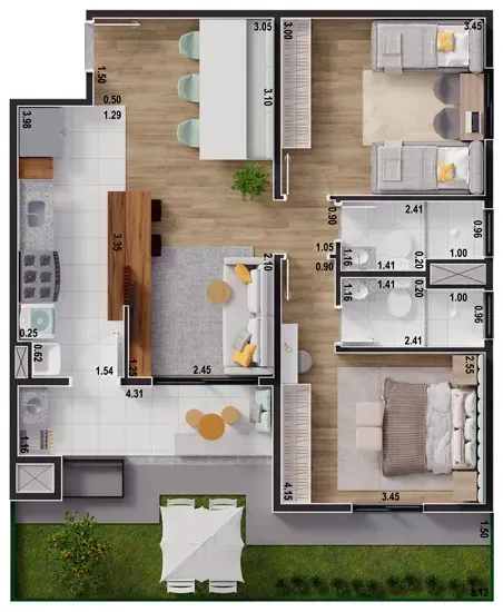 PLANTA 65m²