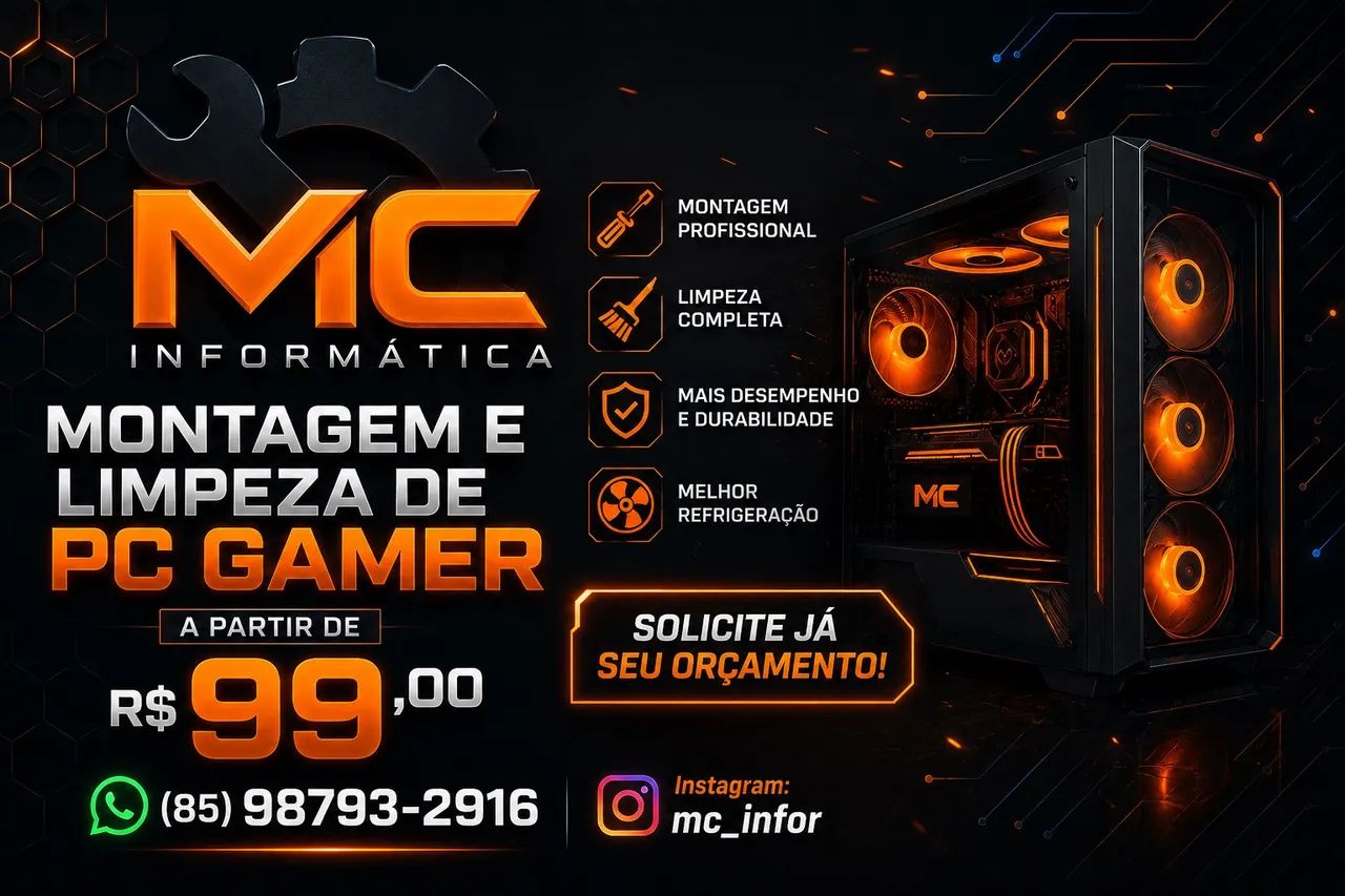 Montagem, manutenção e limpeza de PCs