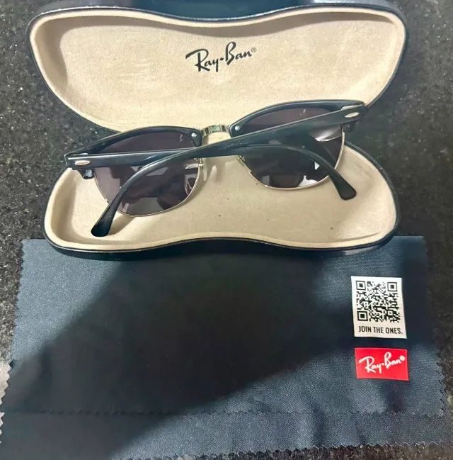 Óculos Ray-Ban Clubmaster Preto - Foto 3