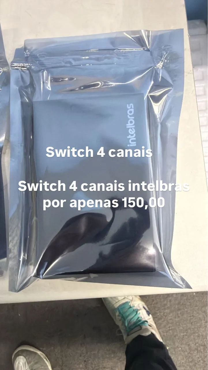 Switch intelbras 4 canais por apenas 150,00