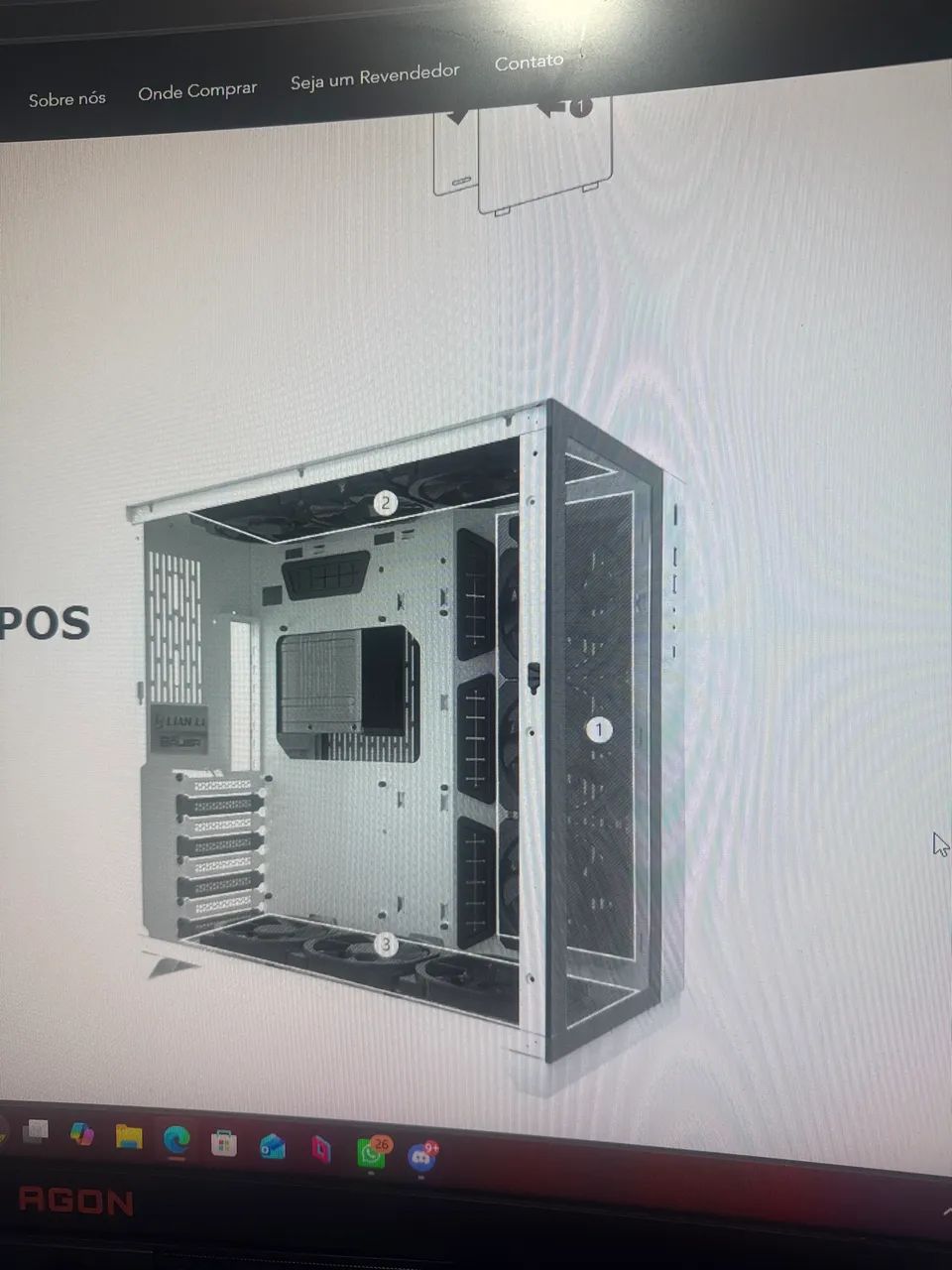 Gabinete lian li dynamic branco com preto  - Foto 3