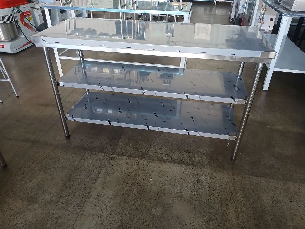 Mesa Inox 150x60 Com 2 Paneleiro Reforçada  - Foto 3