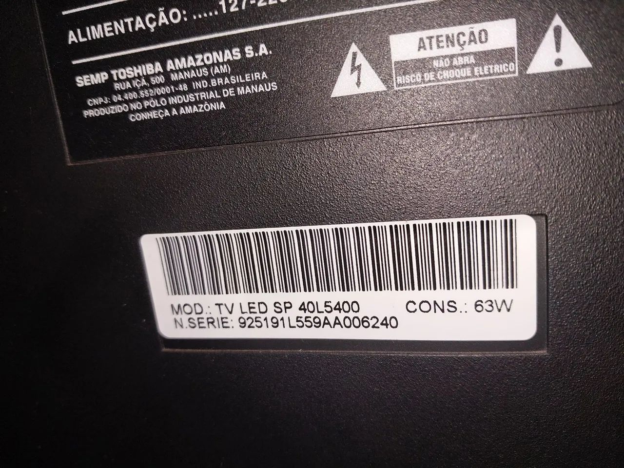 Tv toshiba 40 com defeito  - Foto 3