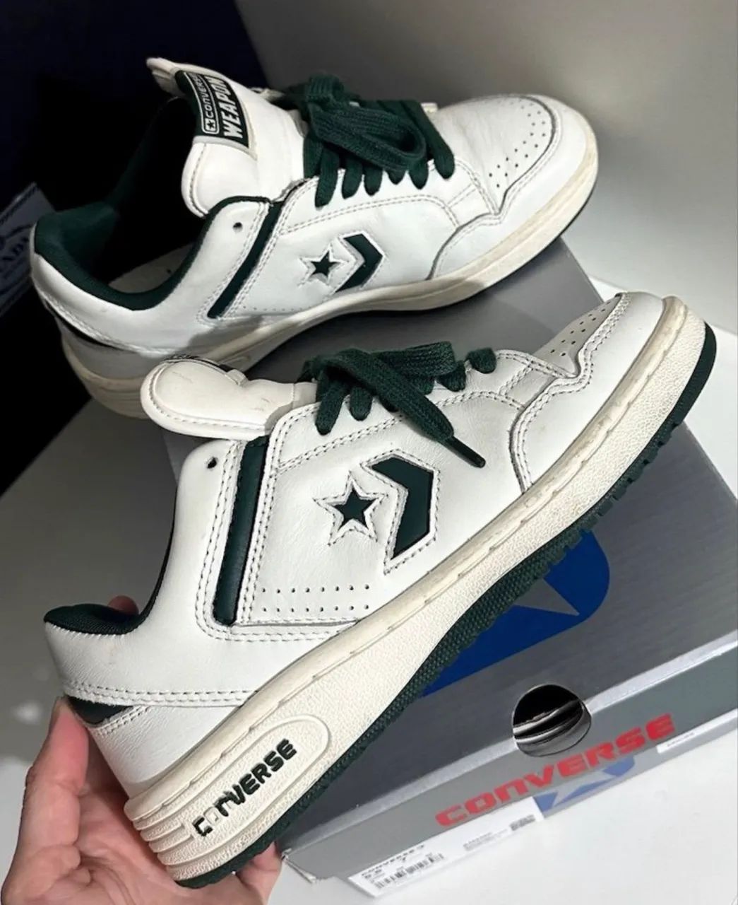 Tênis converse weapon vintage branco verde 36 - Foto 4