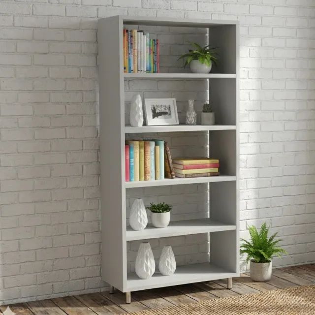 Estante 1,80m MDF 18mm Cinza Claro Reforçada - Multiuso Premium Sala Escritório - Foto 2