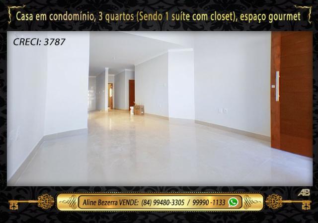 Casa no condomínio central park, suíte com closet, espaço gourmet, sombra confira - Foto 4