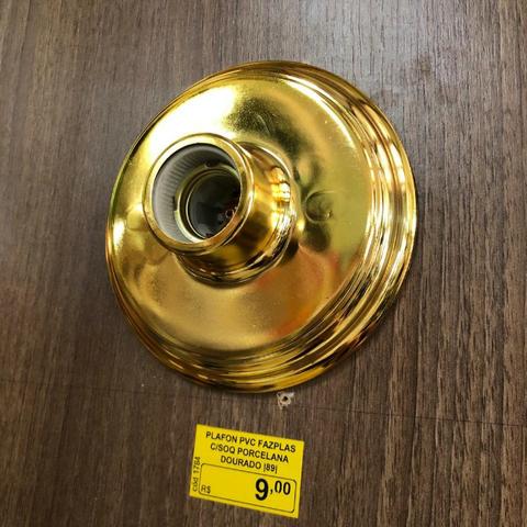 Plafon Metalizado com soquete de Porcelana - Foto 2