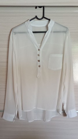 Camisa branca transparente  - Foto 3