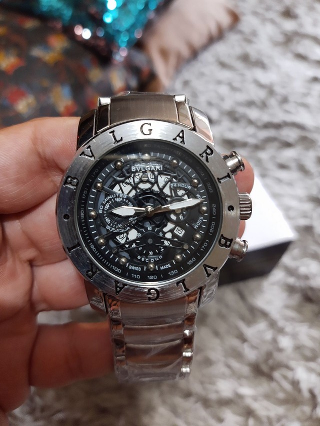 relogio bvlgari masculino prata