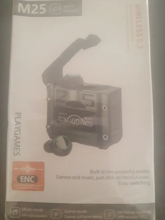 Fones de Ouvido Gamer M25 Wireless 5.3 - ENC - Playgames