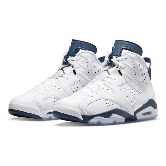 Tênis Air Jordan 6 Retro Branco e Azul TAMANHO 43 em ótimo estado. - Foto 4