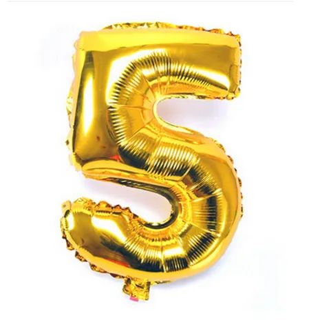 Balão Metalizado Numeros Ballon 16" 40cm  Letter Wb Cn499 - Numero 5 - Foto 2