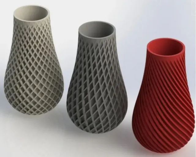 Lindos Vasos Espiral (3 peças) -Impresso em 3D