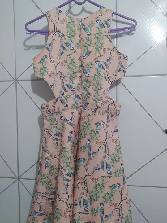Vestido infantil com pássaros - Foto 4