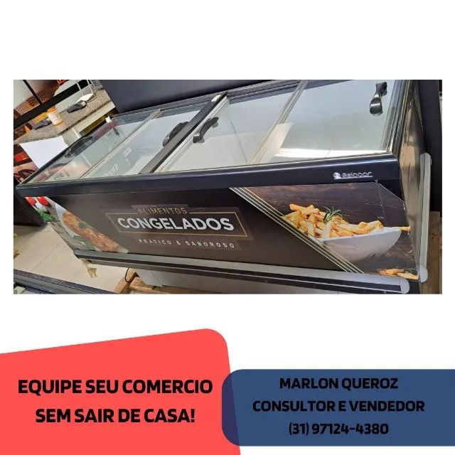 Ilha de congelados Gelopar 2m Vidro Reto GI200
