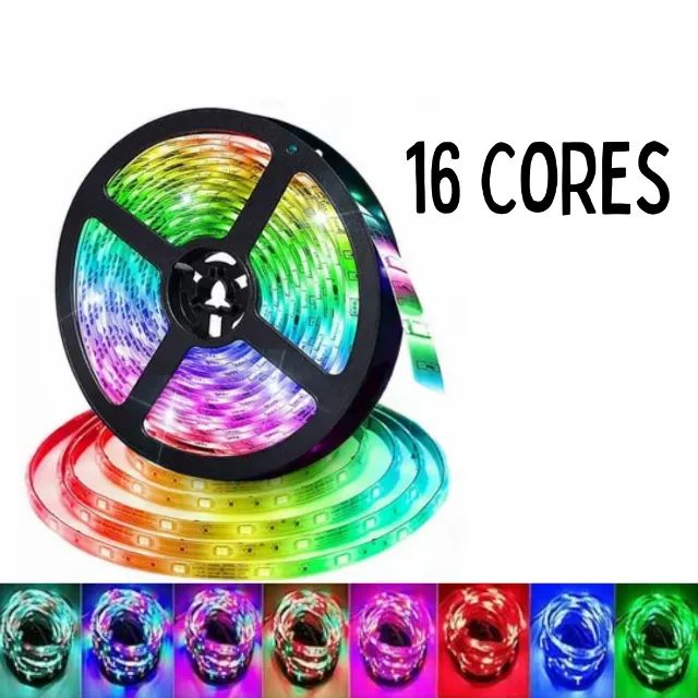 Kit fita LED RGB 5 m Acompanha fonte e controle remoto _ CS479 - Foto 4