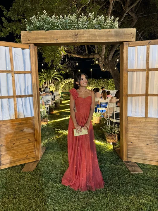 Vestido de festa Terracota