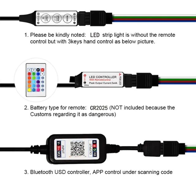 Fita de led RGB de 5 metros controle e aplicativo  - Foto 4