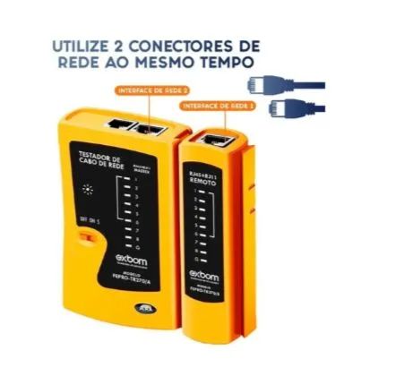 Testador Rj45 Testador De Cabos Rede Lan Rj45 Rj11 Exbom - Foto 5