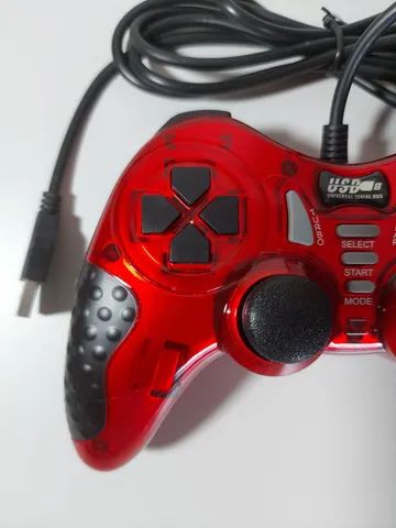 Controle USB Vermelho com Fio Compatível com PC, Android e PS3 - Foto 2