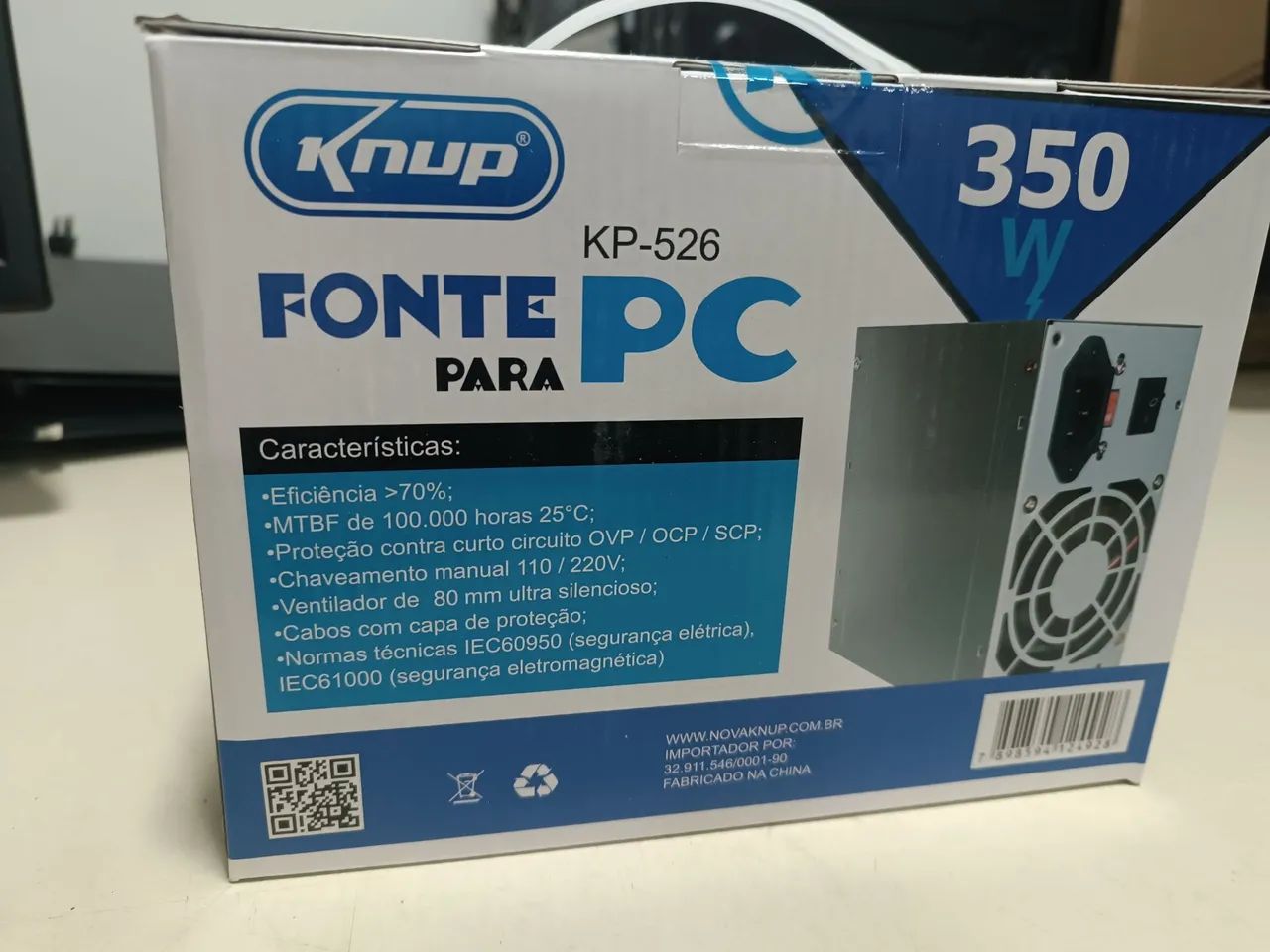 Fonte de PC Knup 350W - Nova
