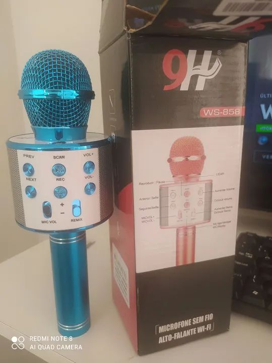 Microfone Sem Fio Bluetooth com Alto-Falante - WS-858 - Foto 2