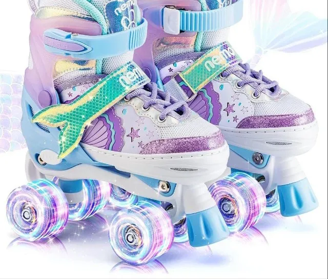 Patins Quad Band Lindo Ajustável + Rodinhas Led