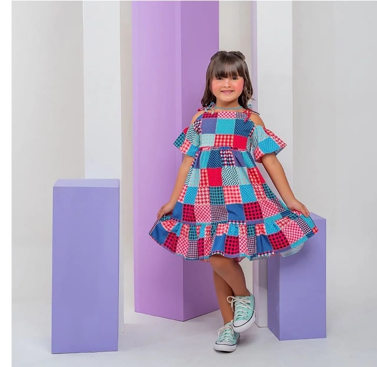 Conjunto Infantil Festa Junina - Blusa xadrez e saia - Foto 5