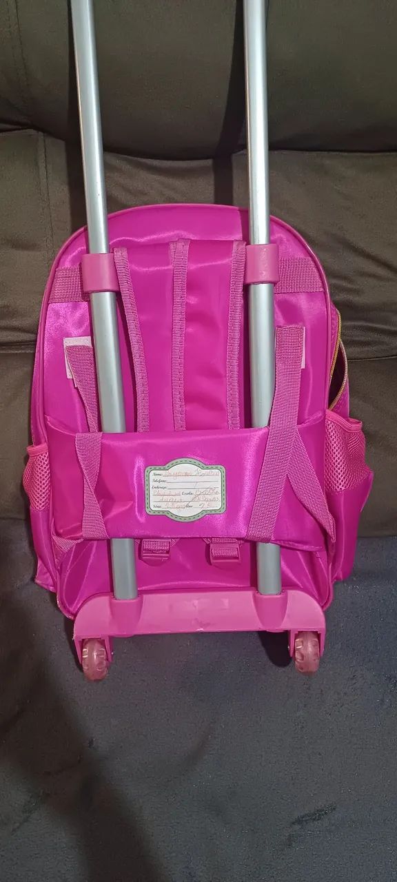 Mochila de Rodinhas Barbie Rosa - Foto 3