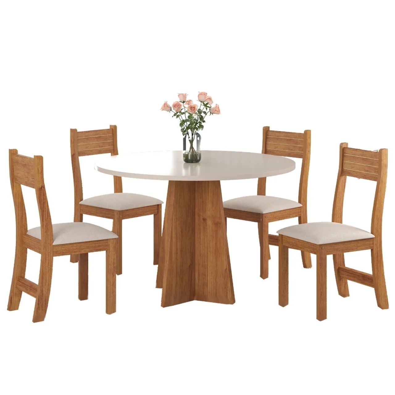 Mesa de Jantar Redonda com 4 cadeiras- Produto Novo  - Foto 4