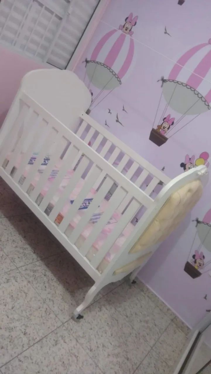 Berço Cama Vitoriano Branco com capitone - Imaza Moveis (Acompanha Colchão Gazin) - Foto 2