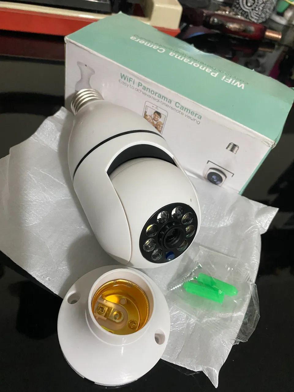 2 Cameras de Segurança Wifi Panorama Giratoria 360º Cor Branco - Foto 5