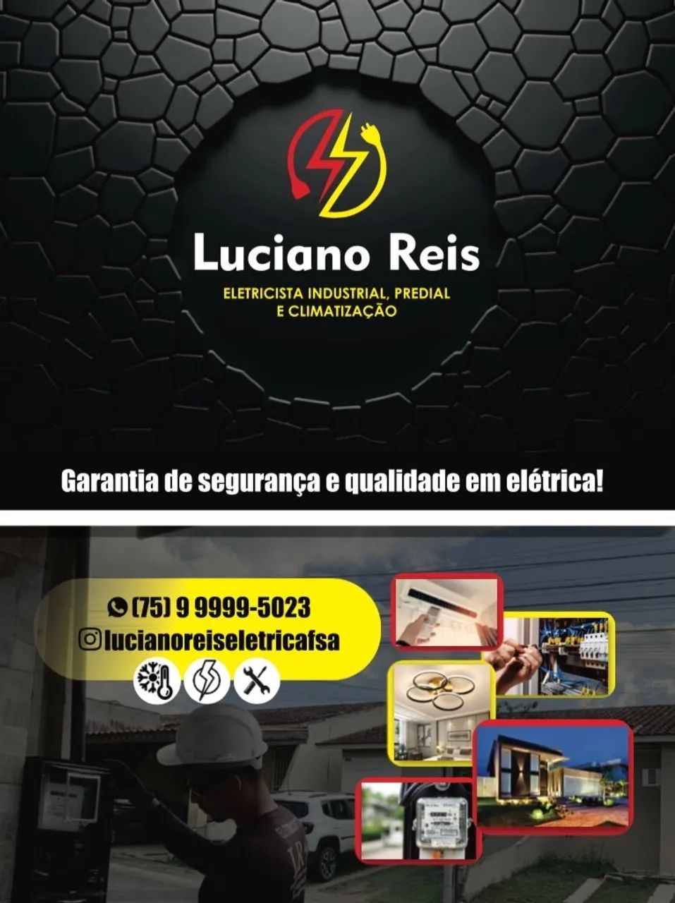 Eletricista residencial, industrial, climatização e automação de segurança 