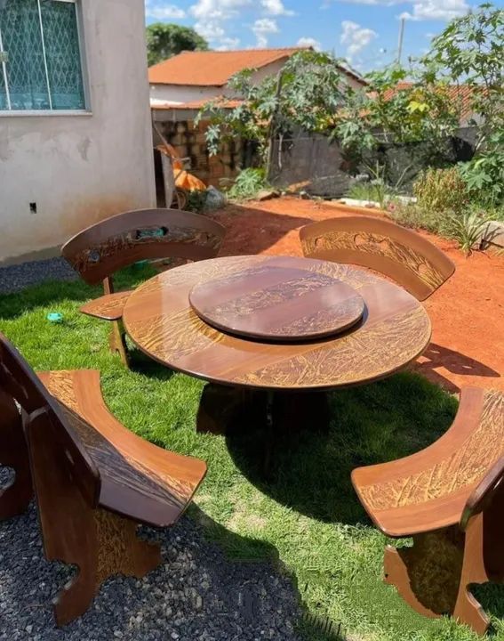 Mesa pedra de ardósia pintada 