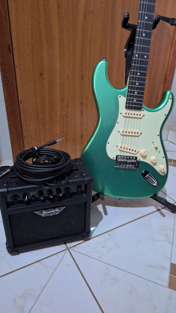 Guitarra Tagima Tw 500 + Amplificador Strimberg SG 15+ Cabo Santo Ângelo+ capa