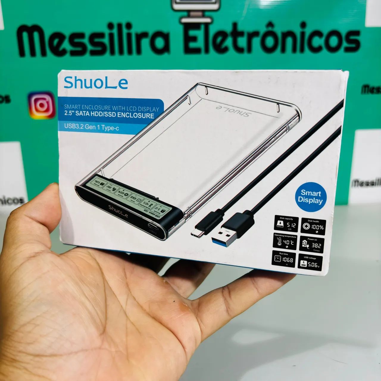 Case para HDD - SSD Externo com display inteligente  - Foto 2