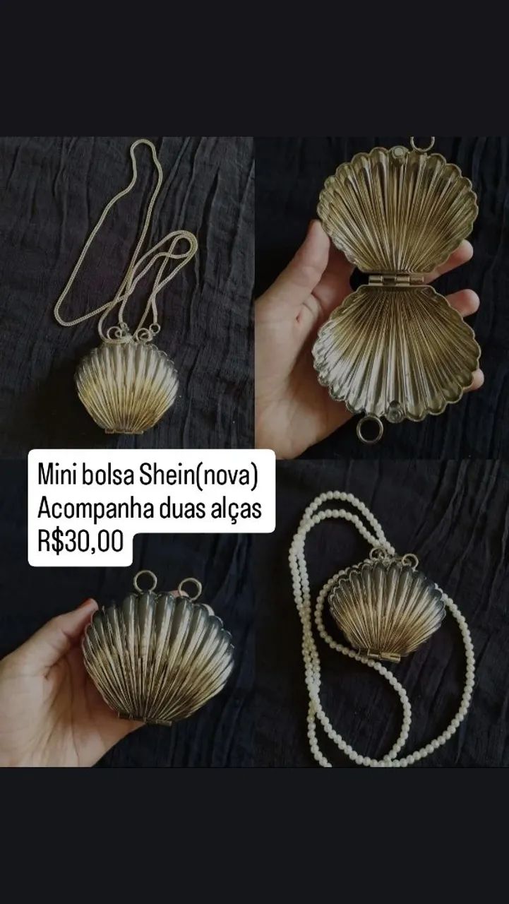 Mini Bolsa Concha Dourada