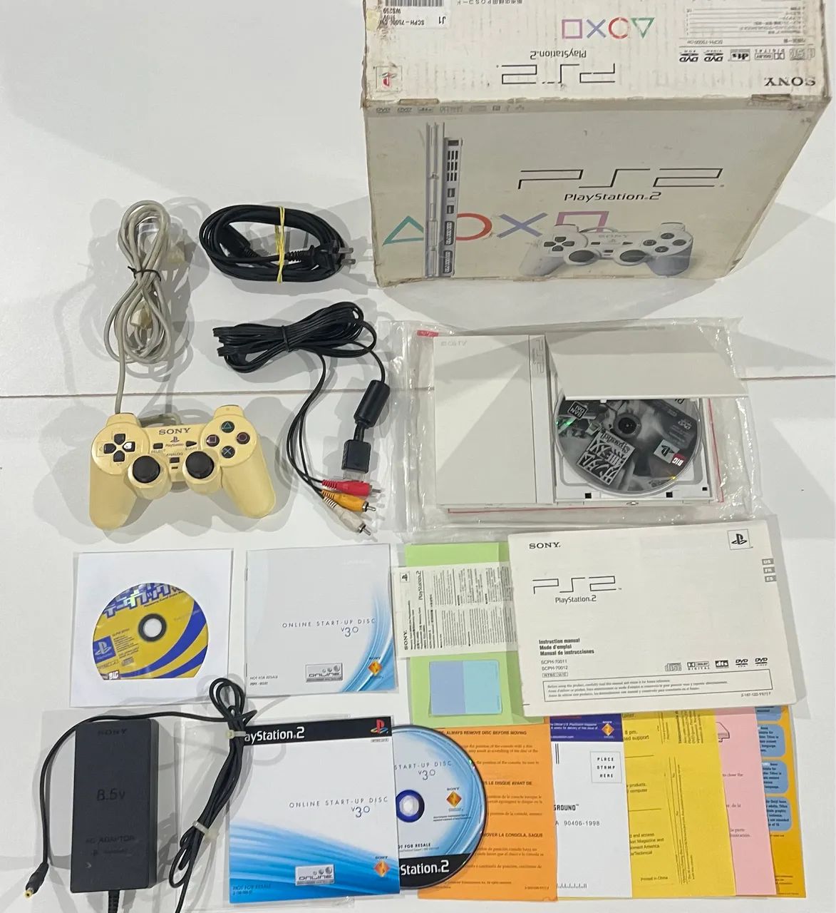 Ps2 slim ceramic white na caixa