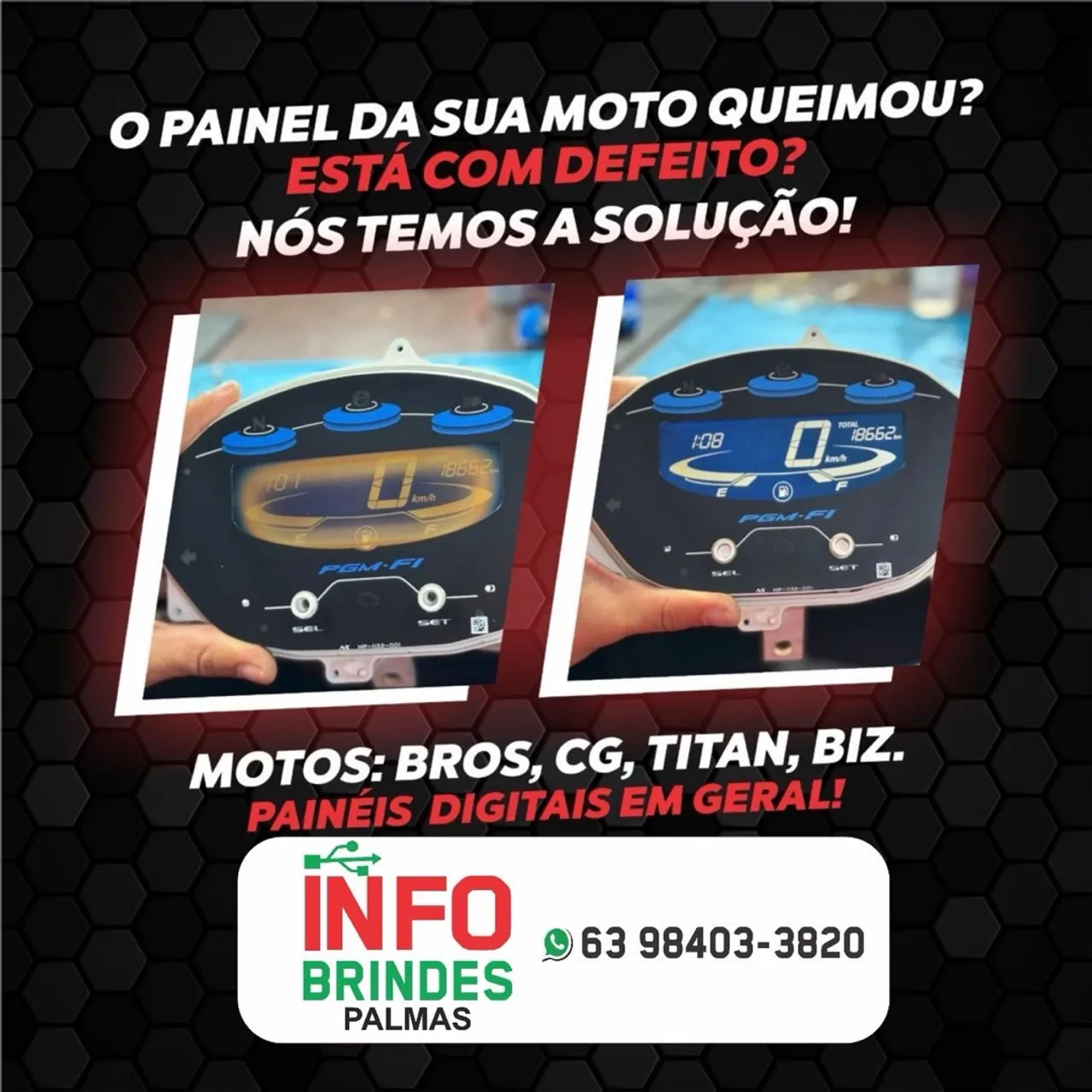 Conserto de painel de motos