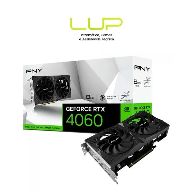 Placa De Vídeo Pny Nvidia Geforce RTX 4060 Verto 8GB - Pronta entrega  (Loja Física)