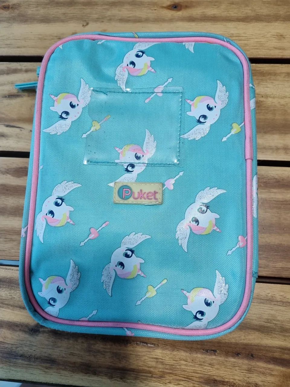 Estojo Escolar Unicórnio - Glitter Holográfico - Foto 2