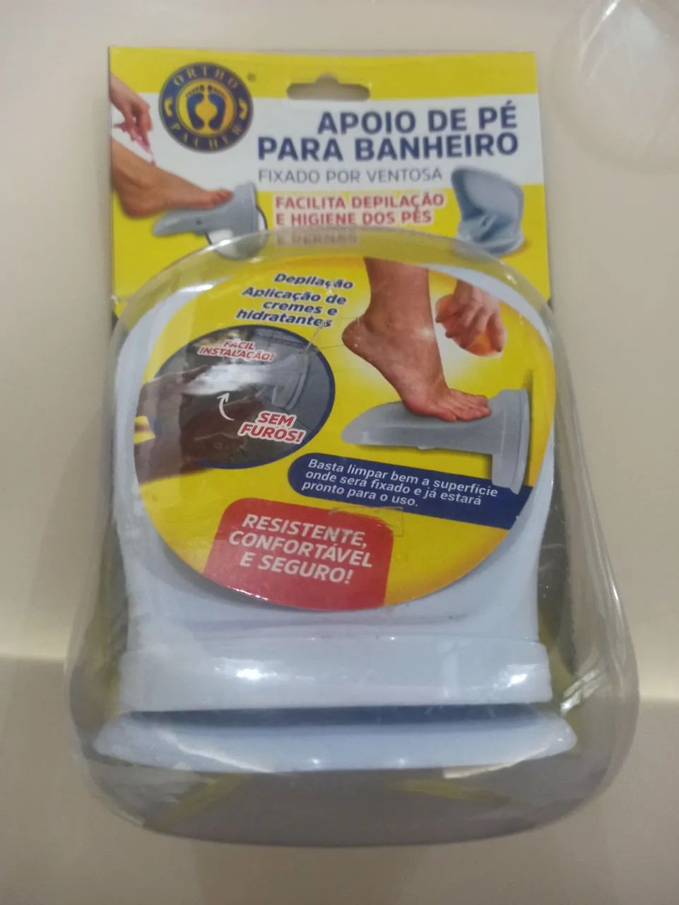 Apoio de Pé para Banheiro - Facilita Depilação e Higiene