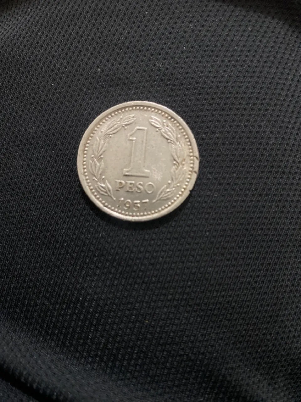 Moeda de 1 Peso Argentina 1957 antiguidade, raridade de beleza ímpar LIBERTAD,