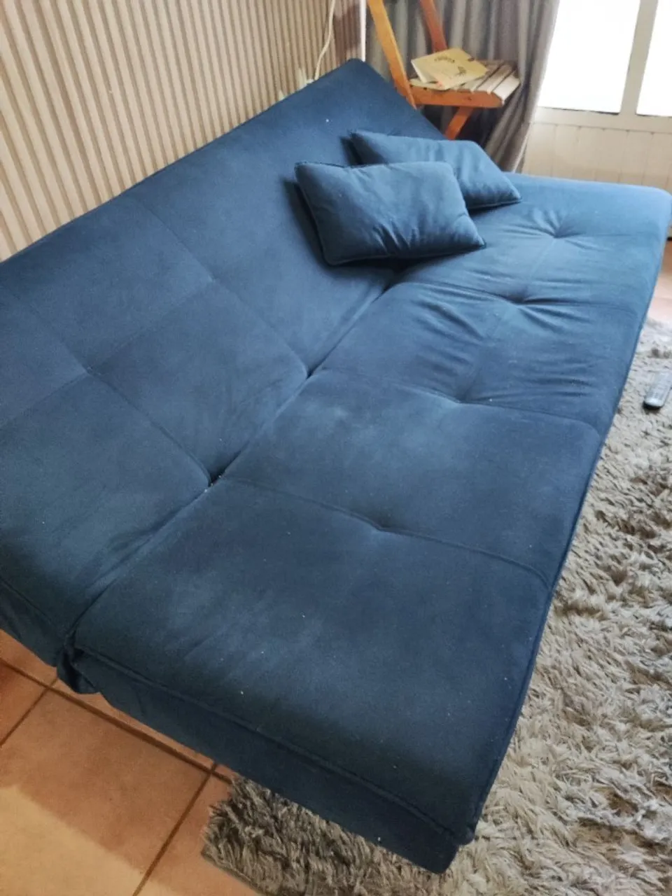 Sofá Cama Azul - Conforto e praticidade!
