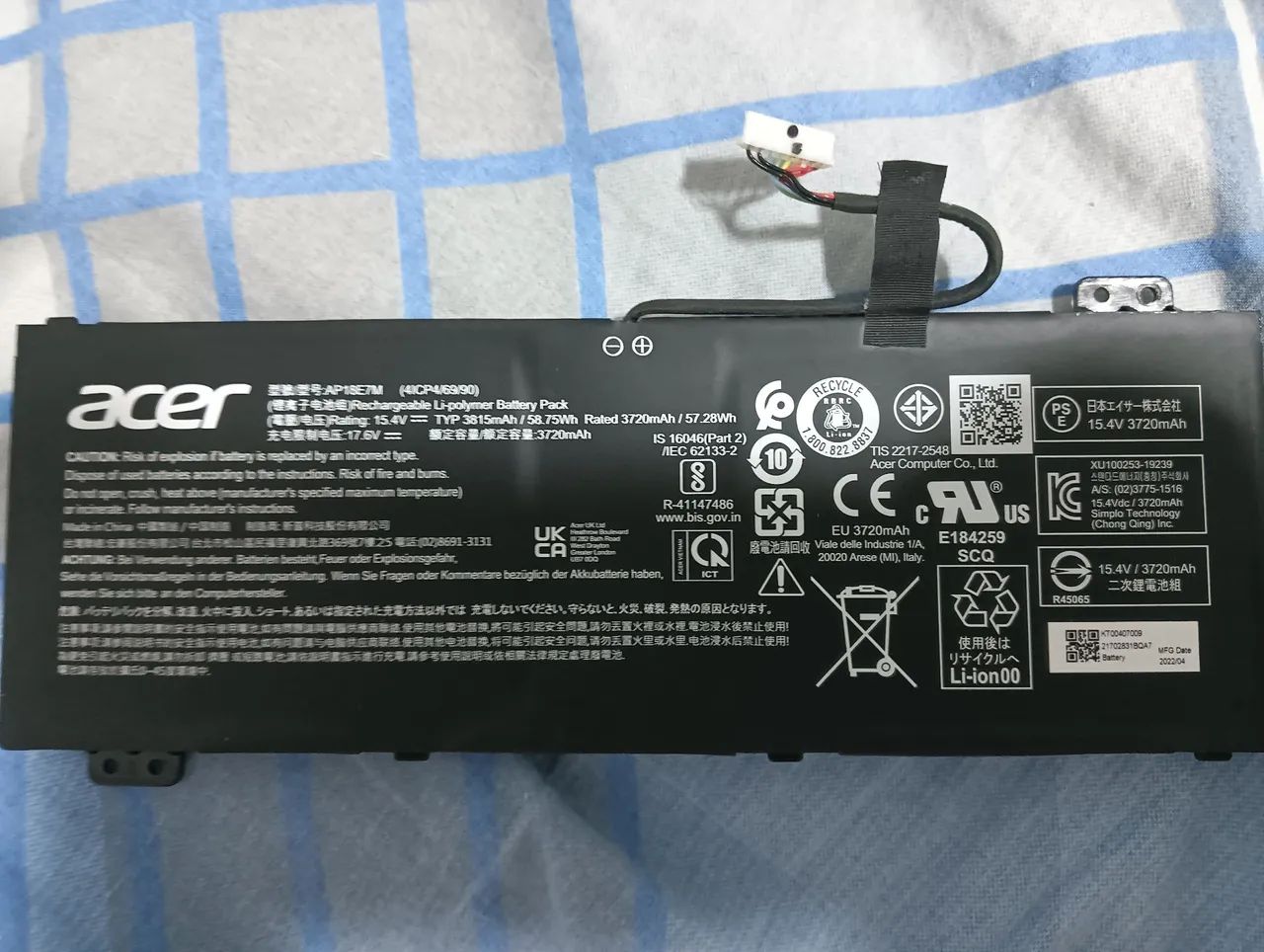 Bateria para Notebook Acer AP1SE7M 3720mAh